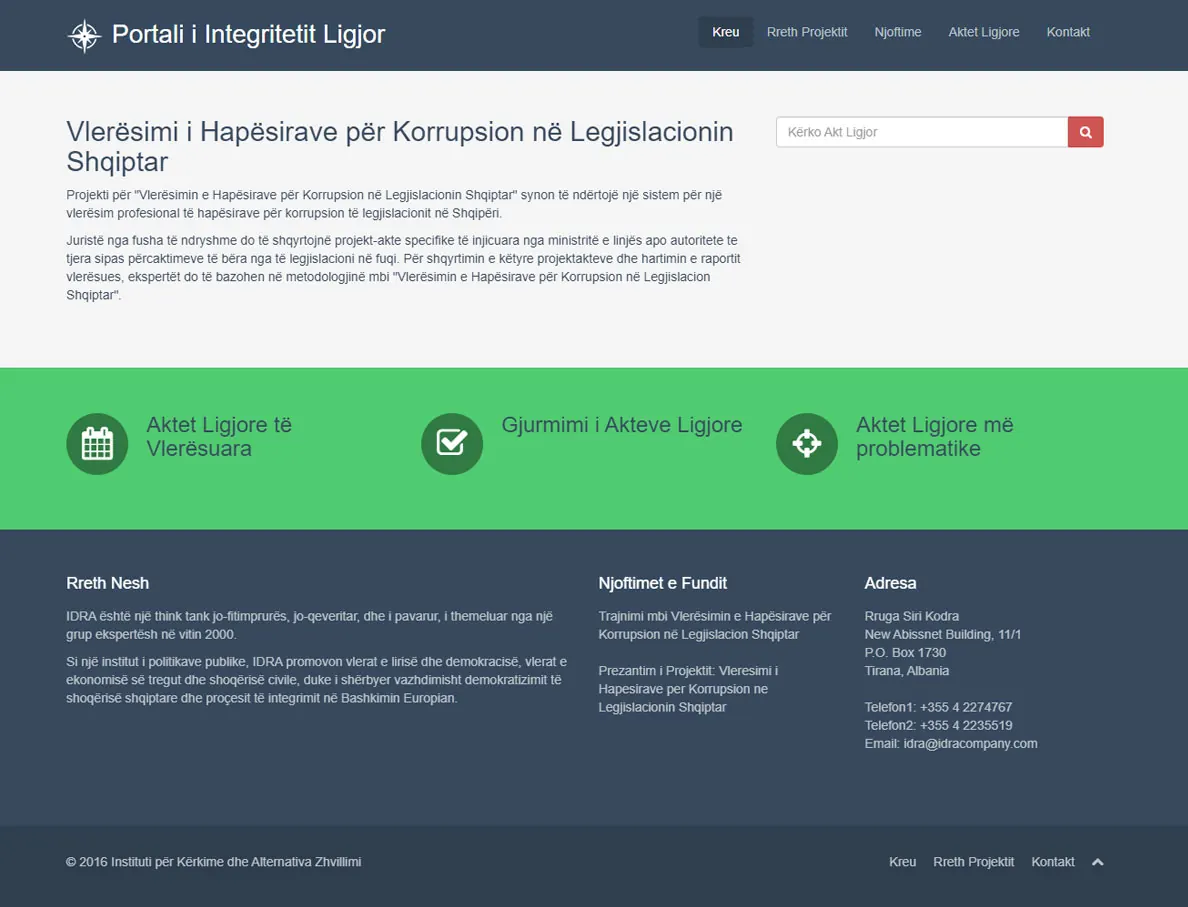 Portal of Legal Integrity - project screenshot