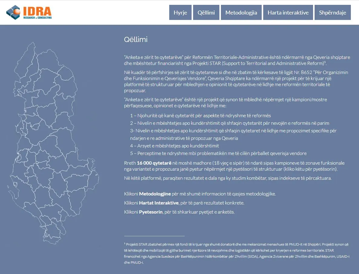 Territorial and Administrative Reform in Albania - project screenshot